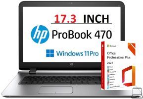 Hp probook 470 g3 | i5-6200 | 8gb | 128gb ssd | 17.3 inch | windows 11 pro | microsoft office 2021 professional plus | refurbished